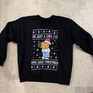 Black Christmas Sweater - Chill Guy Design